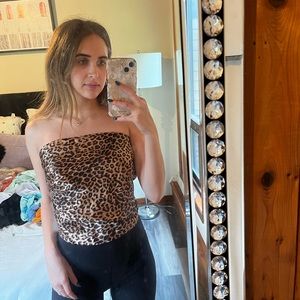 One Size Leopard Scarf Top